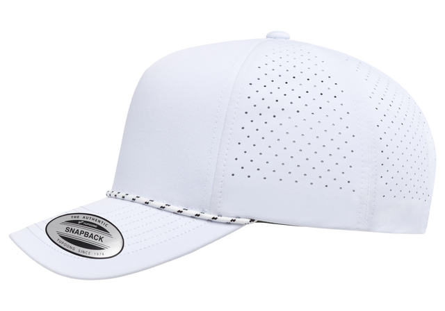 YP Classics® 5-Panel Snapback Cap with Perforations and Braided Rope-DTF PRINTING