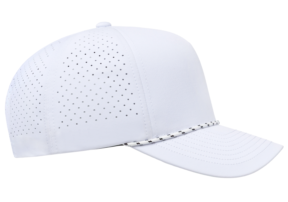 YP Classics® 5-Panel Snapback Cap with Perforations and Braided Rope-DTF PRINTING