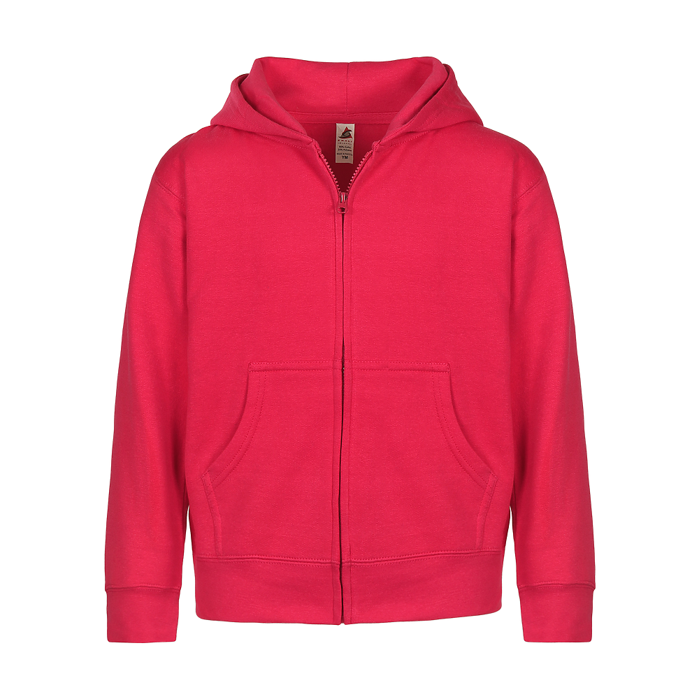 302 Youth Essential Zip-Up Hoodie Hot Pink