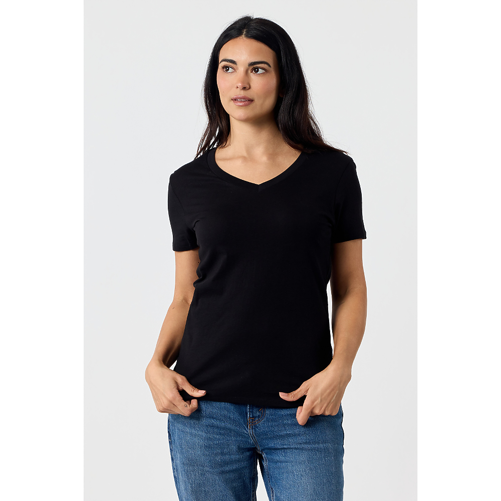 WOMEN'S ESSENTIAL V-NECK TEE (4.3oz.)-DTF
