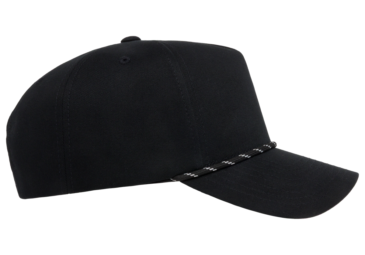 YP Classics® Retro Cotton Blend 5-Panel Snapback Cap with Braided Rope-DTF PRINTING