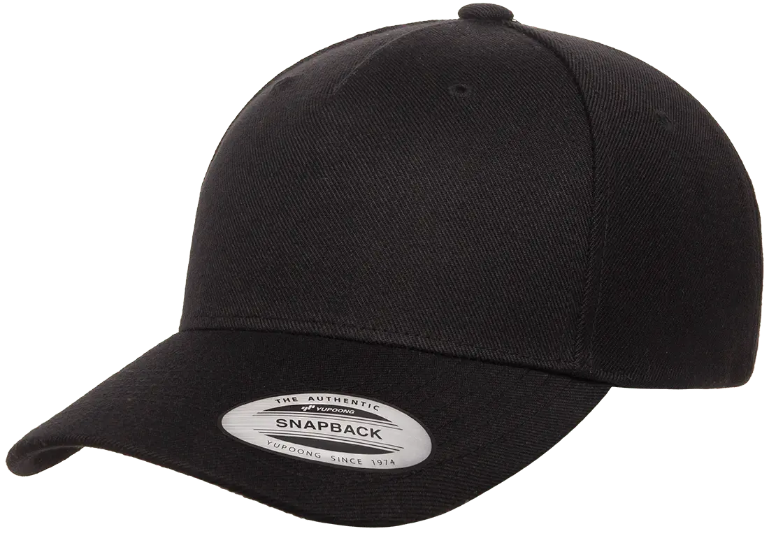 YP Classics® 5-panel premium curved visor snapback cap-DTF PRINTING