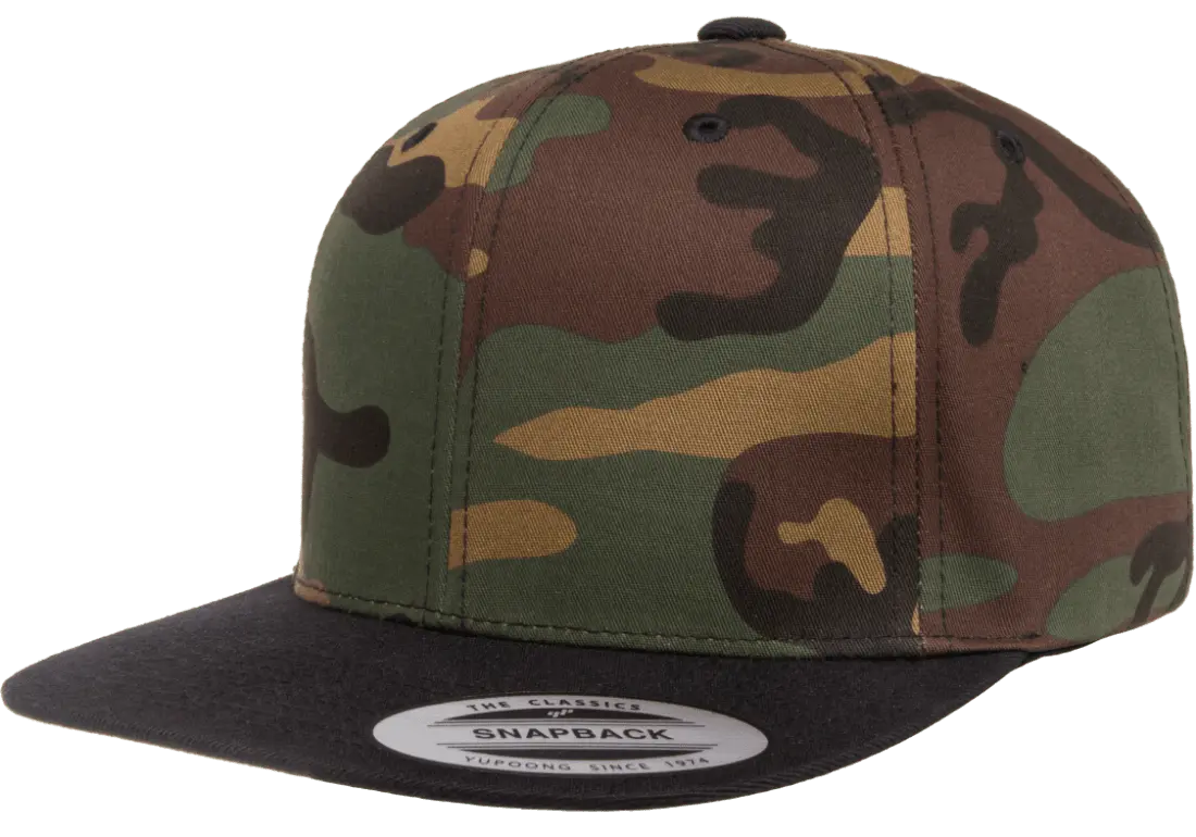 YP Classics® premium snapback camo cap - 2-tone-DTF PRINTING
