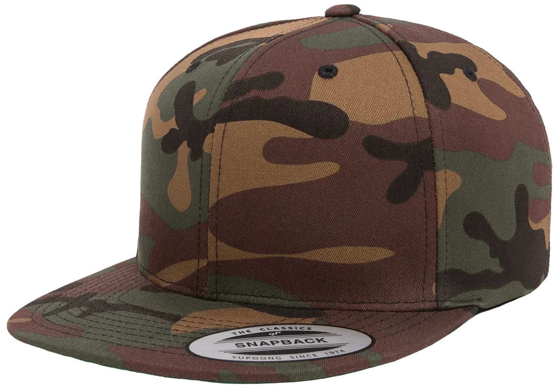 YP Classics® premium snapback camo cap front