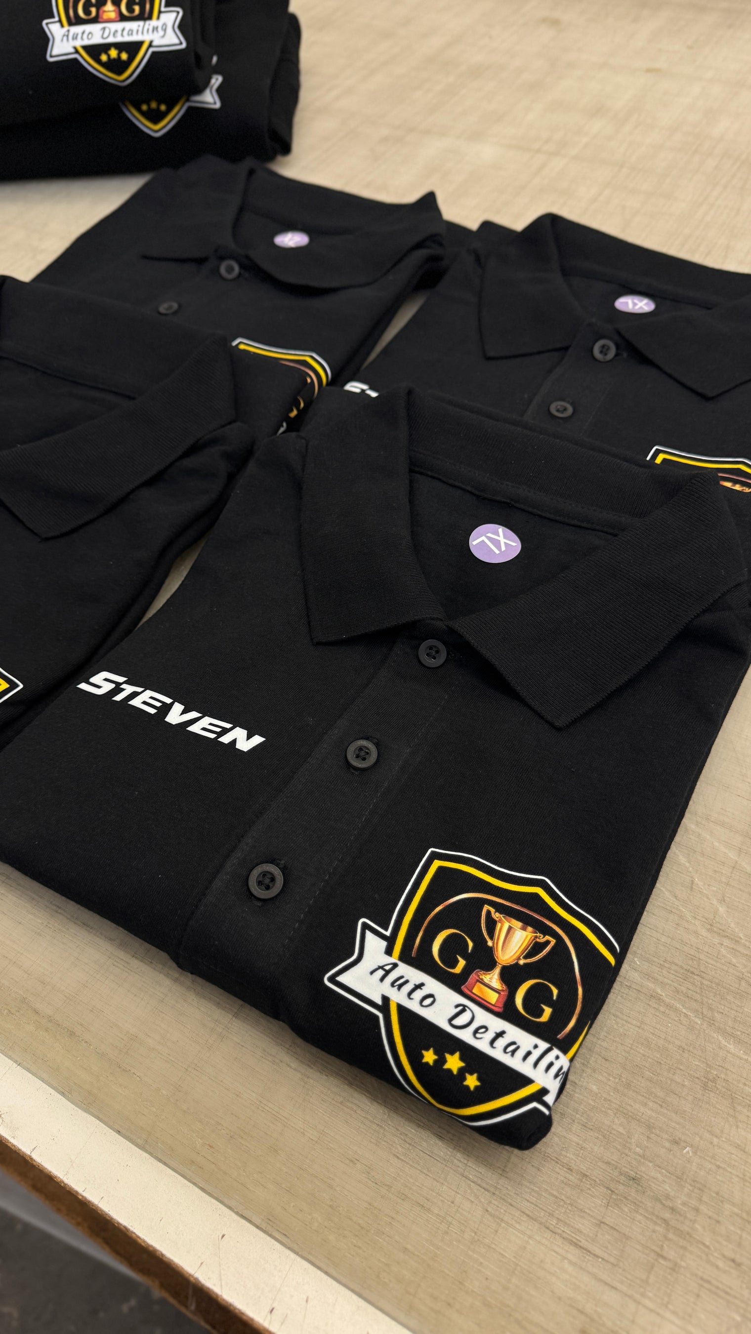 (4pk)DTF Printed POLOS DryBlend®