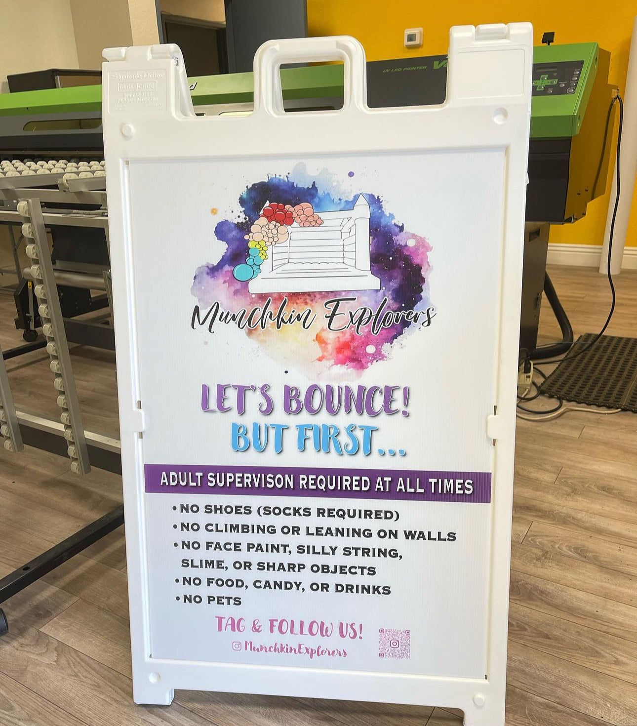 Heavy Duty A-FRAME w/prints included