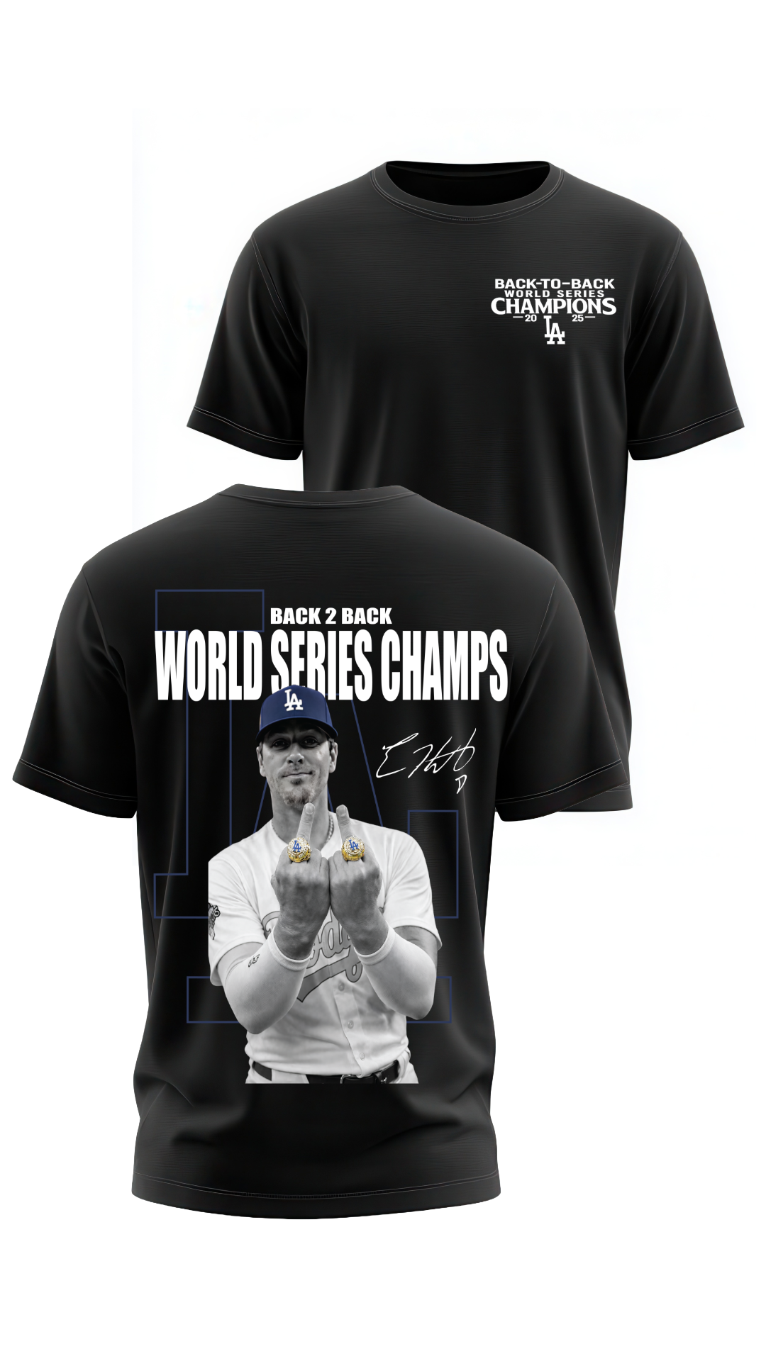 World Series Champs Tee Back2Back ( Premium Black Cotton Tee) -Kike Edition