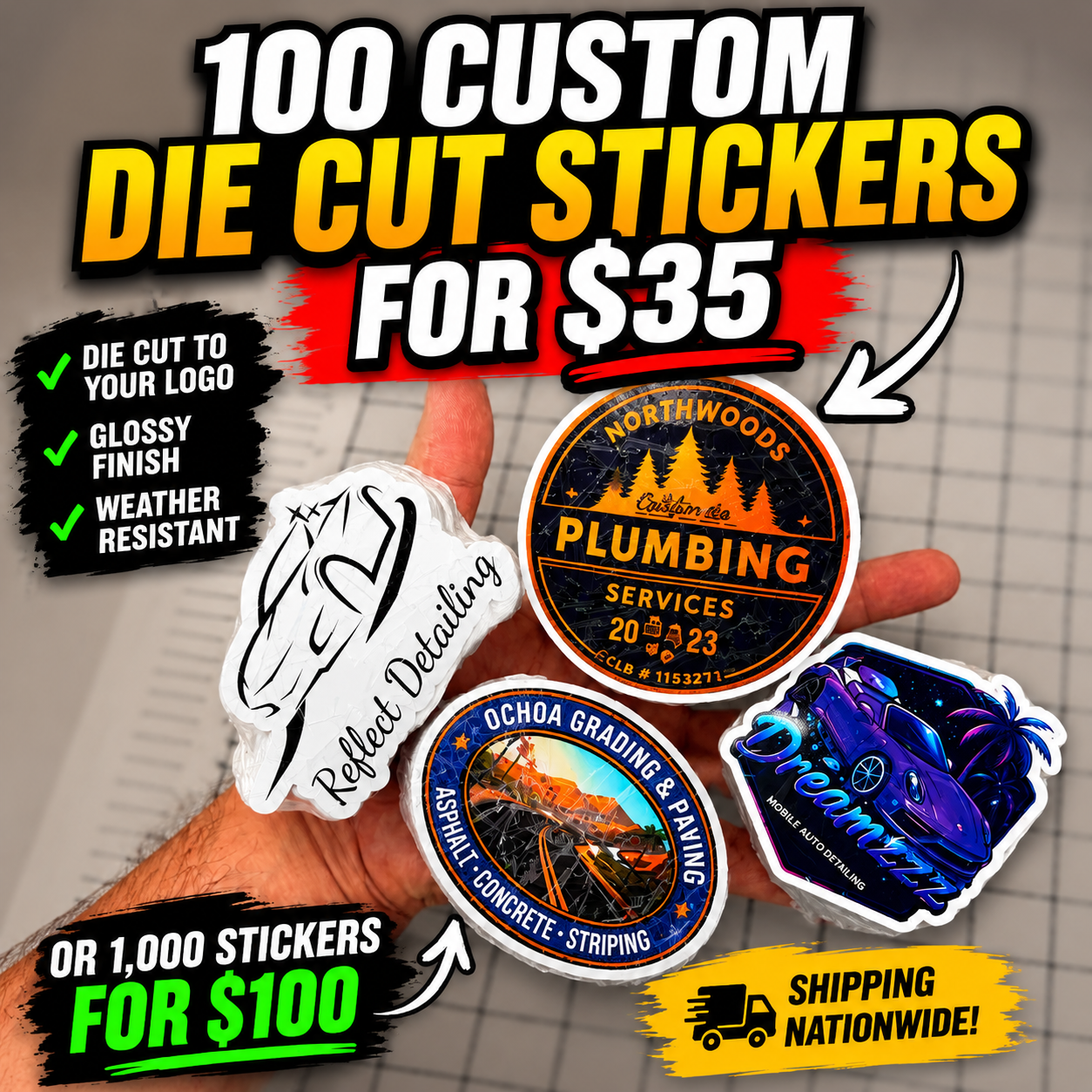 HOT DIE CUT STICKER SPECIAL!! 3.5”