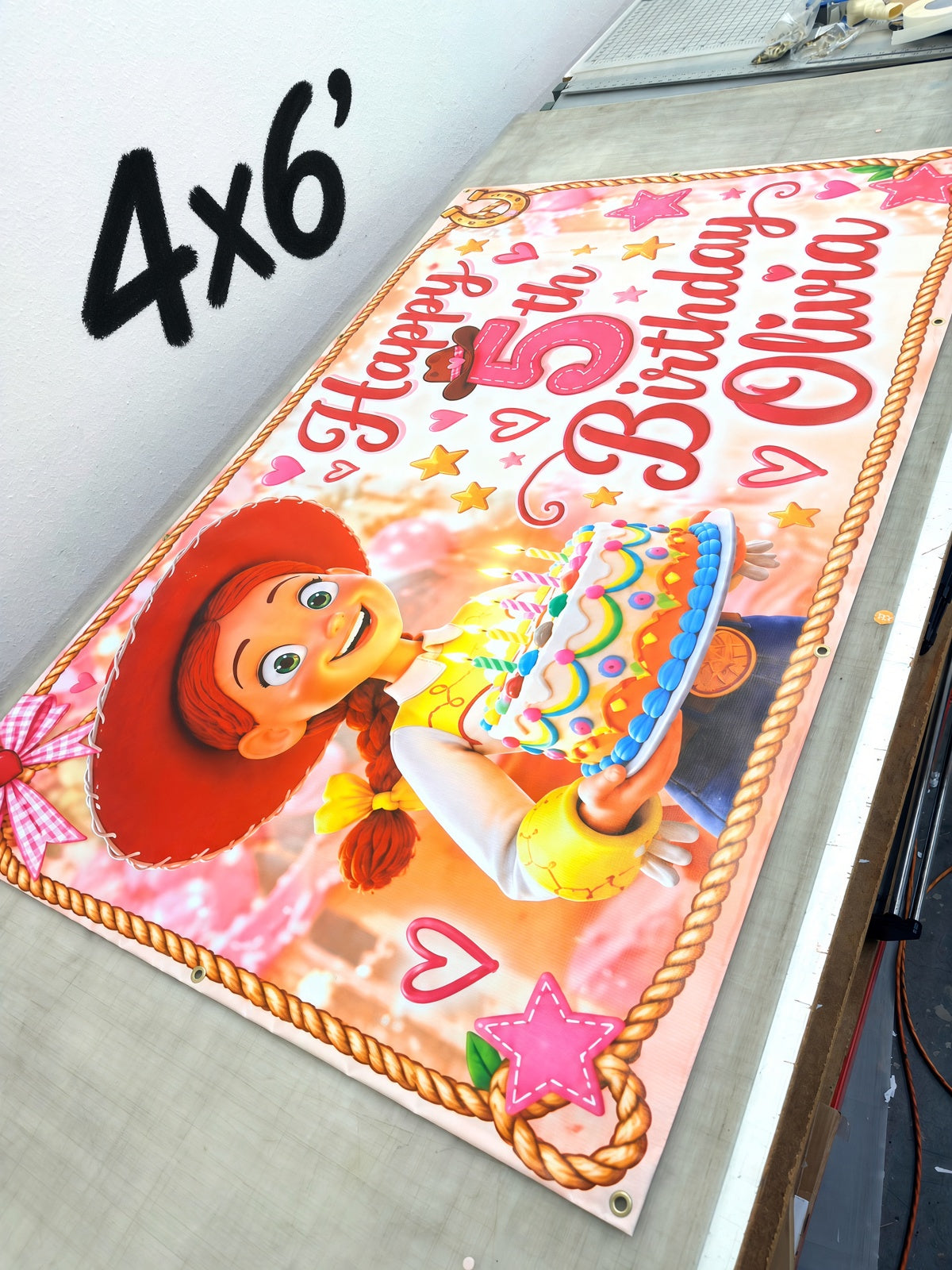 Custom vinyl banner, 4x6