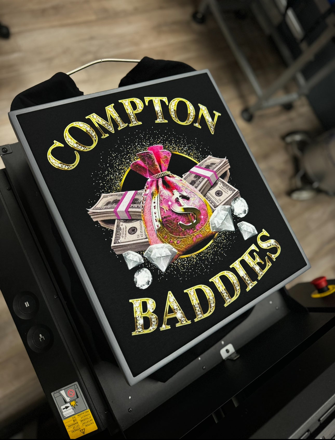 ( CUSTOM TEES ) PREMIUM ULTRA SOFT-Black COTTON TEE (6 oz.) HOUSE BRAND-DTG