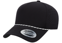 YP Classics® 5-Panel Snapback Cap with Perforations and Braided Rope front