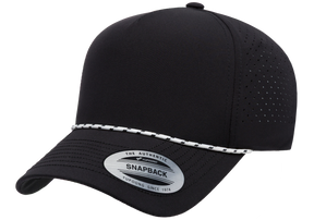 YP Classics® 5-Panel Snapback Cap with Perforations and Braided Rope front