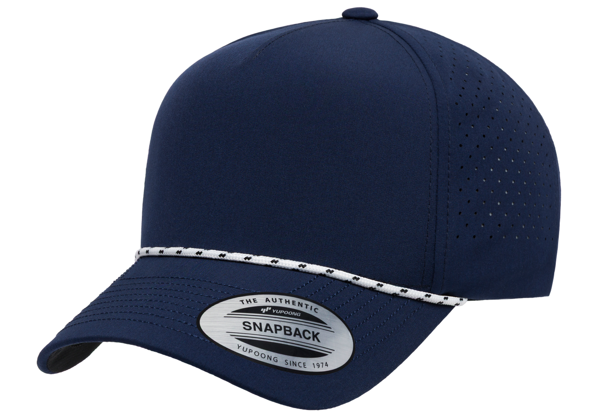 YP Classics® 5-Panel Snapback Cap with Perforations and Braided Rope-DTF PRINTING