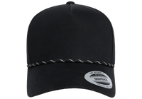 YP Classics® Retro Cotton Blend 5-Panel Snapback Cap with Braided Rope-DTF PRINTING