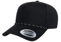 YP Classics® Retro Cotton Blend 5-Panel Snapback Cap with Braided Rope-DTF PRINTING