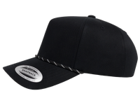 YP Classics® Retro Cotton Blend 5-Panel Snapback Cap with Braided Rope-DTF PRINTING
