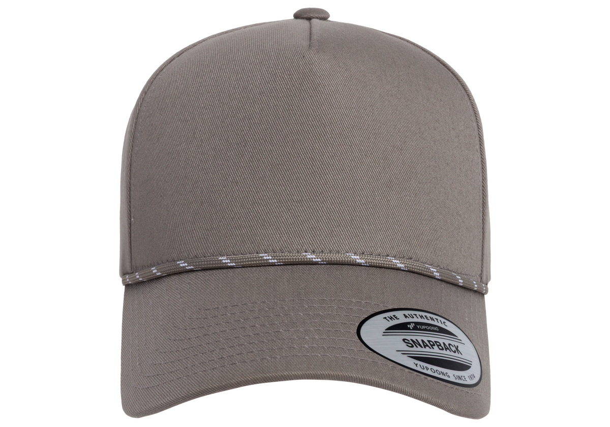 YP Classics® Retro Cotton Blend 5-Panel Snapback Cap with Braided Rope-DTF PRINTING