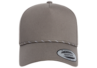 YP Classics® Retro Cotton Blend 5-Panel Snapback Cap with Braided Rope-DTF PRINTING