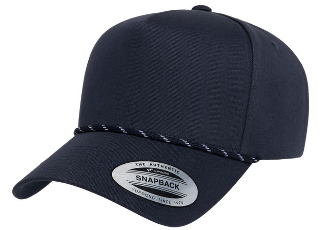 YP Classics® Retro Cotton Blend 5-Panel Snapback Cap with Braided Rope-DTF PRINTING