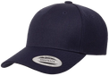 YP Classics® 5-panel premium curved visor snapback cap front