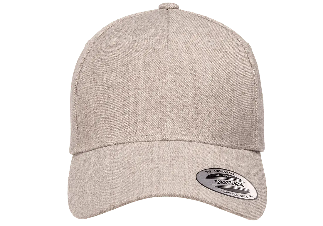 YP Classics® 5-panel premium curved visor snapback cap-DTF PRINTING