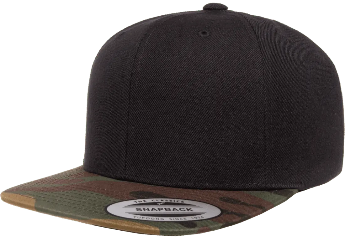 YP Classics® premium snapback camo cap - 2-tone front