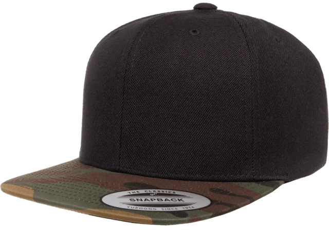 YP Classics® premium snapback camo cap - 2-tone front