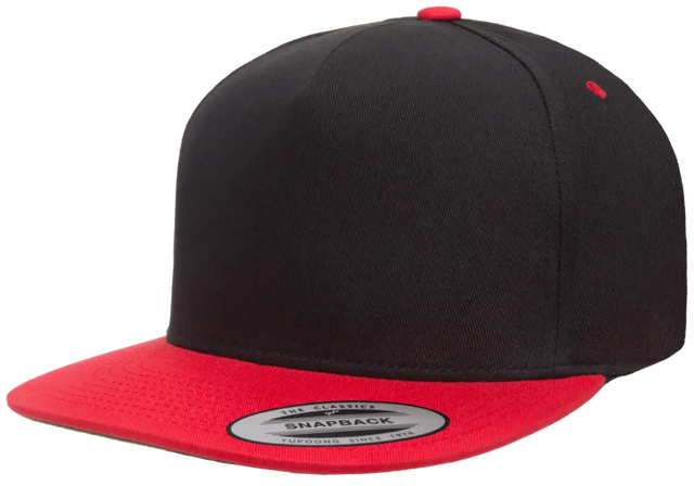 YP Classics® 5-panel cotton twill snapback cap - 2-tone front
