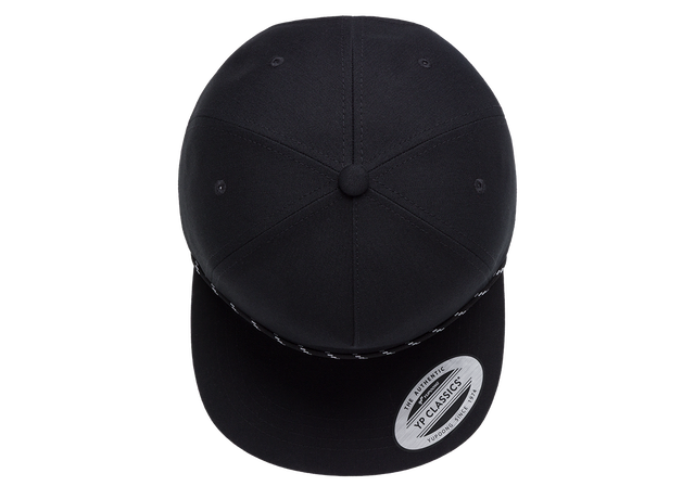 YP Classics® Lightly Structured 5-Panel Snapback Cap with Braided Rope-DTF PRINTING
