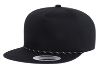 YP Classics® Lightly Structured 5-Panel Snapback Cap with Braided Rope front
