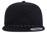 YP Classics® Lightly Structured 5-Panel Snapback Cap with Braided Rope-DTF PRINTING