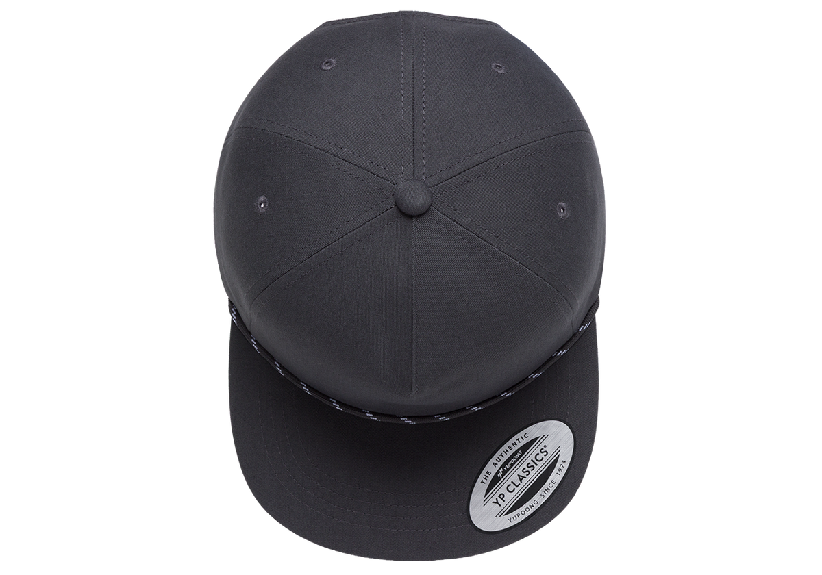 YP Classics® Lightly Structured 5-Panel Snapback Cap with Braided Rope-DTF PRINTING