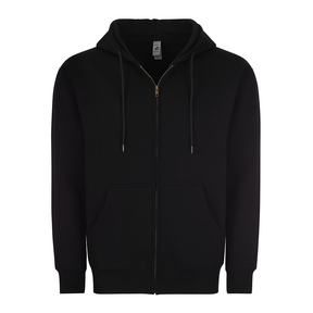 Black zip-up hoodie, 9 oz, Black