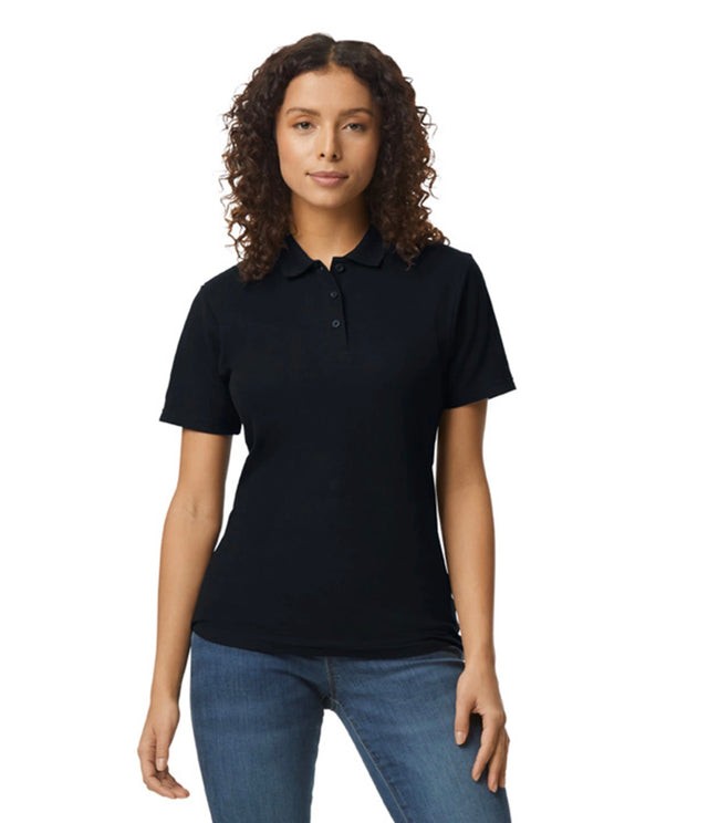 Women’s DTF Black POLO with printed pocket logo (4pk)