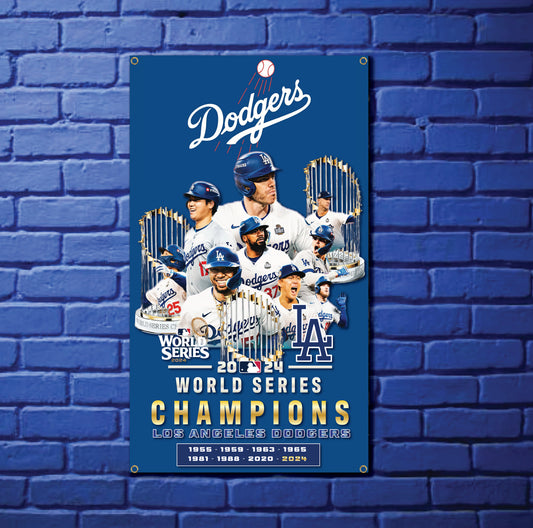 NEW! V2 ClassicCUSTOM WORLD SERIES DODGER CHAMPION BANNER