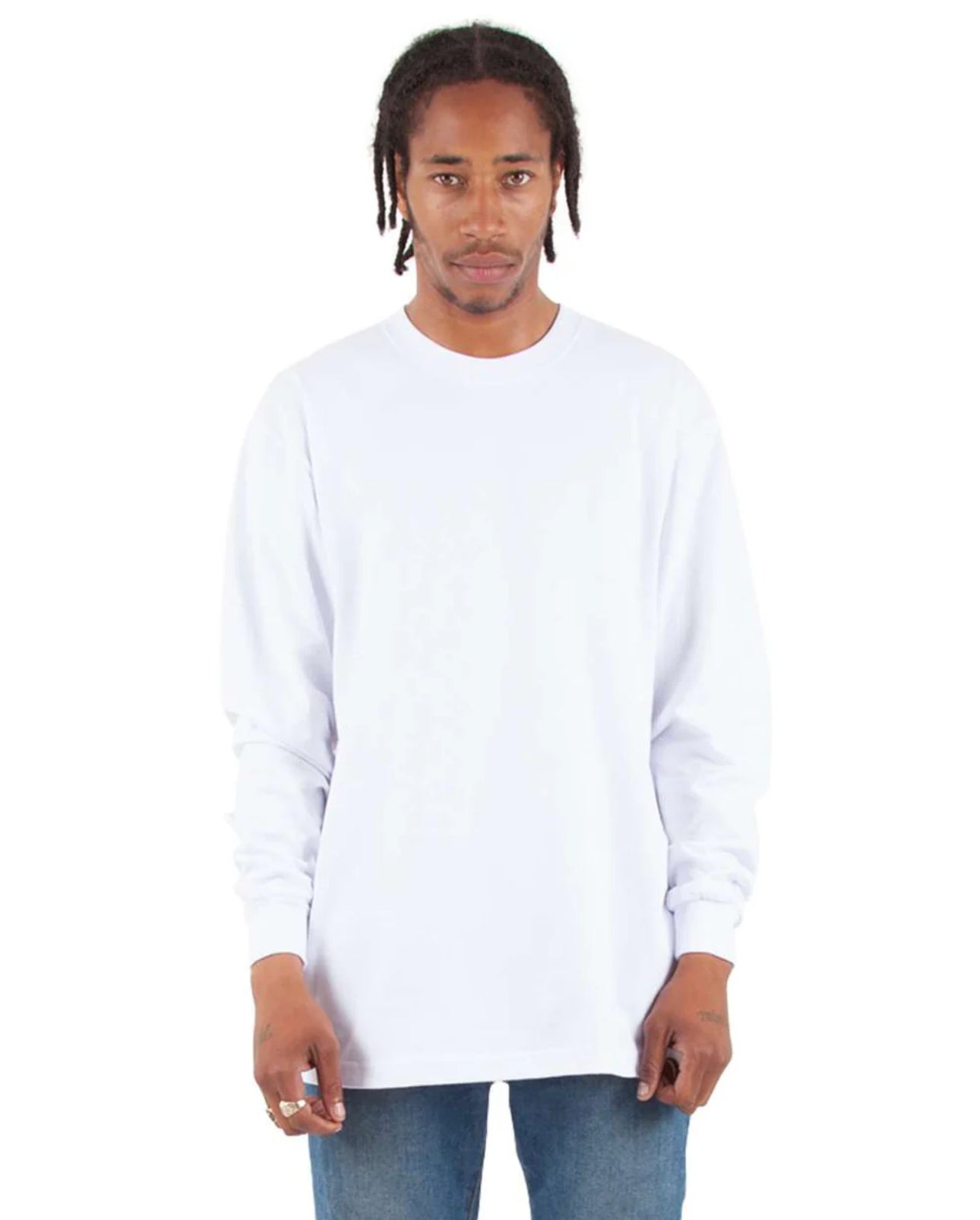 3 ORDER MIN.(Shaka Wear SHMHLS Men's Max Heavyweight Long Sleeve T-Shirt 7.5 oz.) 2 Color Options