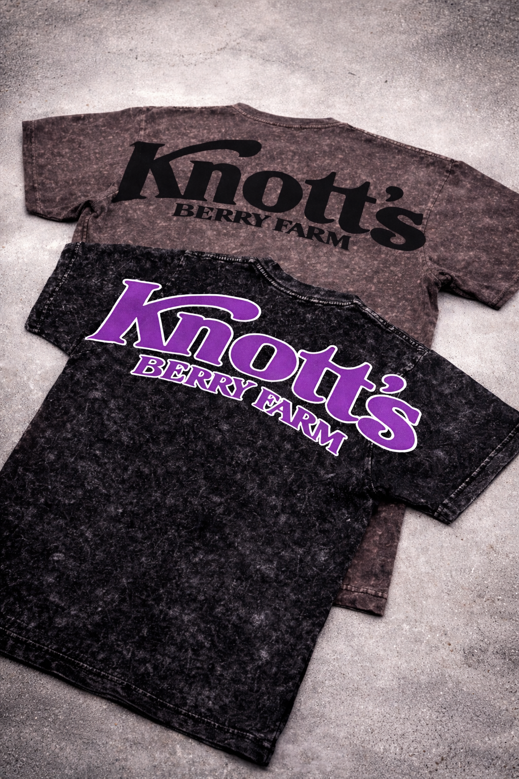 Acid washed Knotts tees
