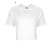 (NO MINIMUM) RELAXED FIT CROPPED TEE (Black) (Women’s)DTF PRINT