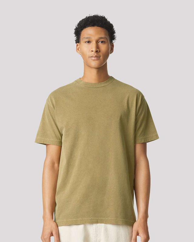 20 ORDER MIN. American Apparel 1301GD Unisex Garment-Dyed Heavyweight Cotton Tee 6 oz. 7- Color Choices