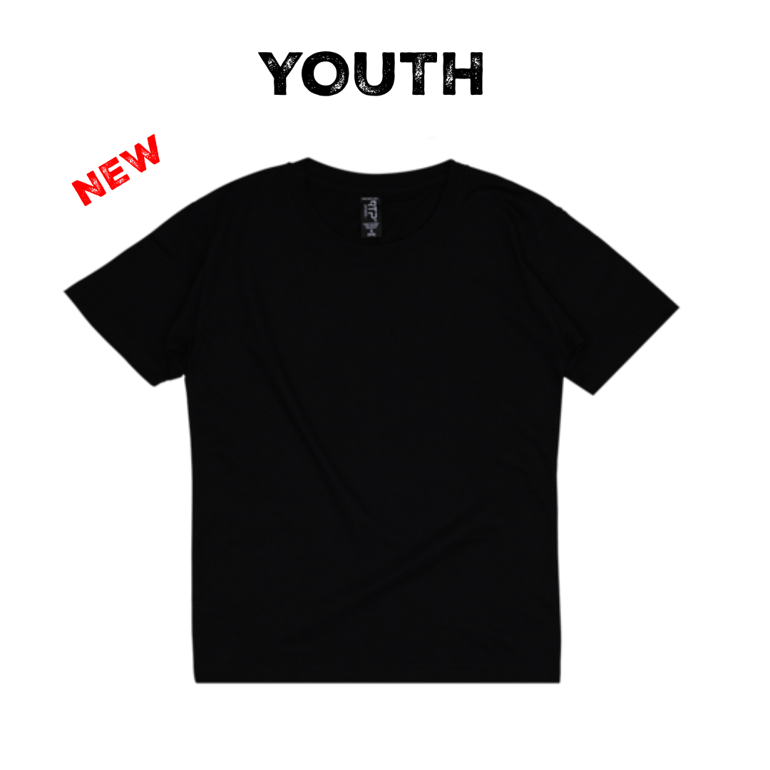 (NO MINIMUM)  (House Brand 4.6 oz. ) Premium Youth Tee - BLACK